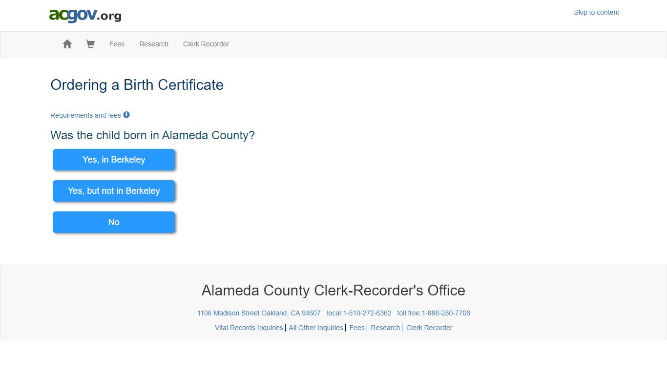 Birth Certificate - Alameda County, California